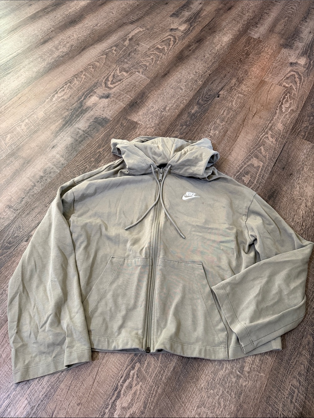Nike Women's Olive Green Full-Zip Bomber Hoodie